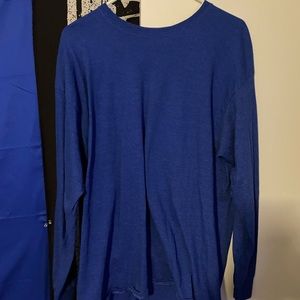 Solid blue long sleeve tee shirt